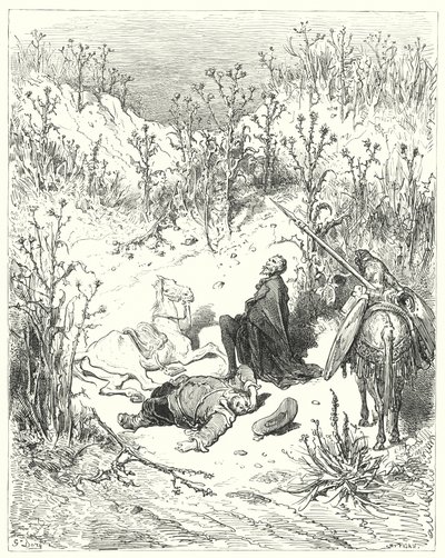 古斯塔夫·多尔 (Gustave Dore) 的《唐吉诃德》：“‘睡吧，桑乔，’唐吉诃德喊道：‘睡吧，因为你生来就是睡着的’”（版画） 作者 古斯塔夫·多尔（Gustave Dore）