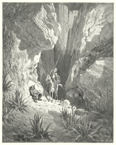 Gustave Dores Don Quixote: "The first thing he found was the rough draught of a sonnet; so he read it aloud" (engraving) 作者 古斯塔夫·多尔（Gustave Dore）