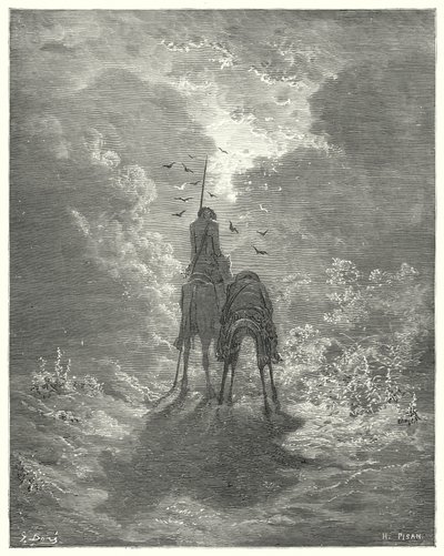 古斯塔夫-多雷斯-堂吉诃德："我们睡得很香，就像我们身下有四张羽毛床一样"（版画 作者 古斯塔夫·多尔（Gustave Dore）