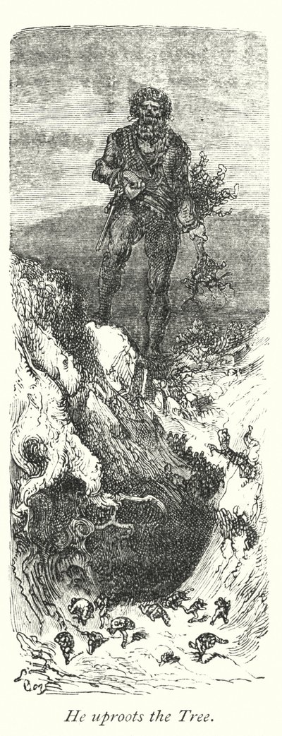 他把树连根拔起（雕刻） 作者 古斯塔夫·多尔（Gustave Dore）