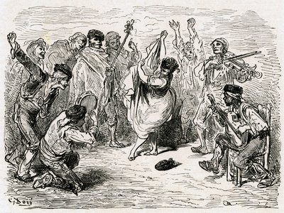 1866 年出版的查尔斯-达维利埃撰写的《西班牙之旅》插图（版画） 作者 古斯塔夫·多尔（Gustave Dore）