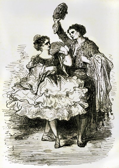1866 年出版的查尔斯-达维利埃撰写的《西班牙之旅》插图（版画） 作者 古斯塔夫·多尔（Gustave Dore）