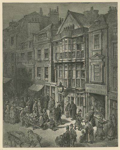 插图描绘Bishopsgate街 作者 古斯塔夫·多尔（Gustave Dore）