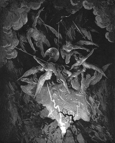 插图摘自John Miltons Paradise Lost，1866年 作者 古斯塔夫·多尔（Gustave Dore）