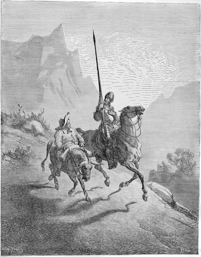 塞万提斯的《堂吉诃德》一书的插图，1863年。   作者 古斯塔夫·多尔（Gustave Dore）