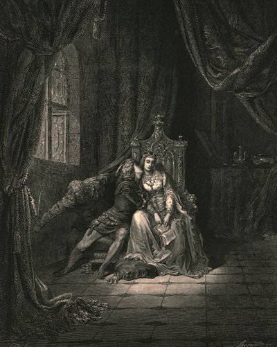 那天，在它的叶子里，我们不再阅读，c1890。 作者 古斯塔夫·多尔（Gustave Dore）