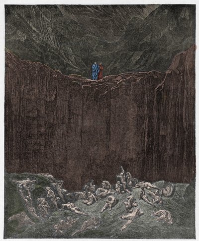 Inferno，Canto 29：伪造者在山谷中折磨，来自Dante Alighieri的“神曲”的插图，1885年 作者 古斯塔夫·多尔（Gustave Dore）