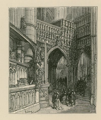 威斯敏斯特修道院内部 作者 古斯塔夫·多尔（Gustave Dore）