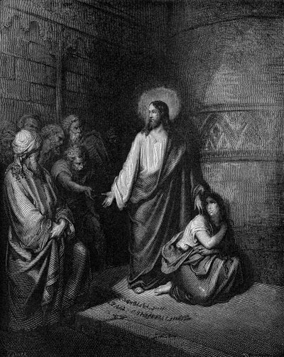耶稣和通奸中被抓的女人 作者 古斯塔夫·多尔（Gustave Dore）