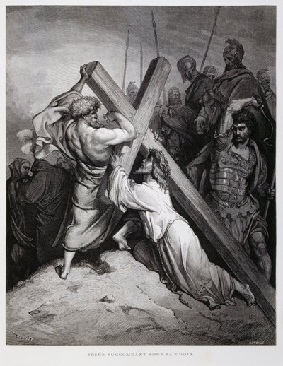 耶稣背十字架，多尔圣经插图 作者 古斯塔夫·多尔（Gustave Dore）