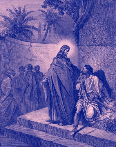 耶稣医治一个患瘫痪的人--圣经 作者 古斯塔夫·多尔（Gustave Dore）