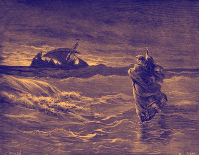 走在海的耶稣 - 圣经 作者 古斯塔夫·多尔（Gustave Dore）