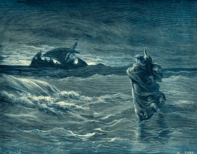 耶稣在海上行走--圣经 作者 古斯塔夫·多尔（Gustave Dore）