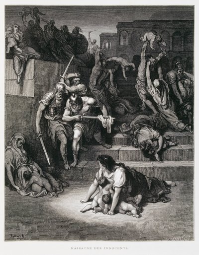 希律王下令屠杀无辜者，多尔圣经插图 作者 古斯塔夫·多尔（Gustave Dore）