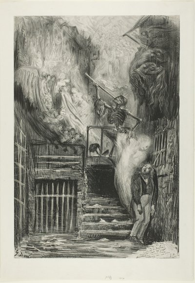 老灯笼街：热拉尔-德-内尔瓦尔的自杀 作者 古斯塔夫·多尔（Gustave Dore）