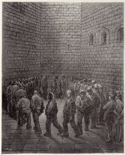 监狱中的囚犯漫步 - 在“伦敦”，古斯塔夫·多尔（Gustave Dore） 作者 Gustave Dore