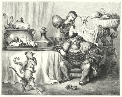 Le Maitre Chat ou le Chat Botte; Puss In Boots（雕刻）。 作者 古斯塔夫·多尔（Gustave Dore）