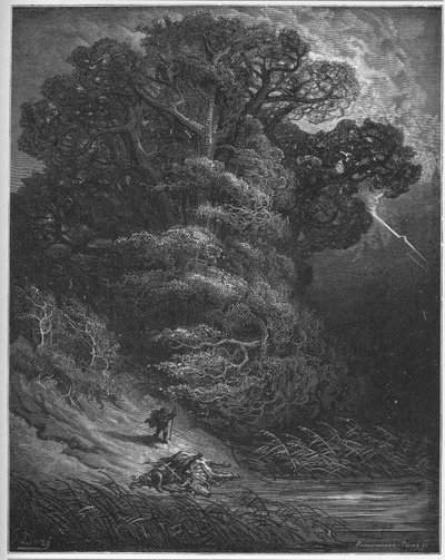 Le chene et le reseau-橡树和芦苇-摘自Jean de La Fontaine的“寓言” 作者 古斯塔夫·多尔（Gustave Dore）