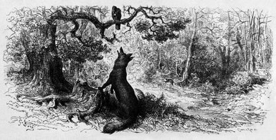 乌鸦和狐狸（雕刻版 作者 古斯塔夫·多尔（Gustave Dore）
