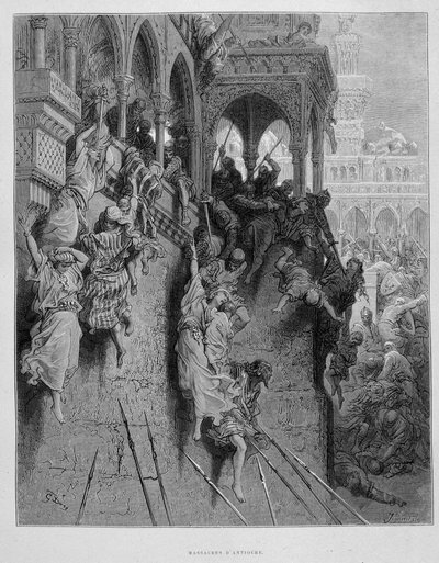 第一次十字军东征期间对安条克的大屠杀 - 古斯塔夫·多雷 (Gustave Doré) 雕刻 作者 Gustave Dore