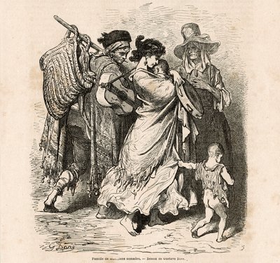 游牧乐师家庭（雕刻） 作者 古斯塔夫·多尔（Gustave Dore）