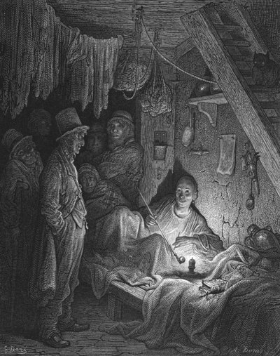 吸食鸦片--《埃德温-德罗德》中拉斯科的房间》，1872年。 作者 古斯塔夫·多尔（Gustave Dore）