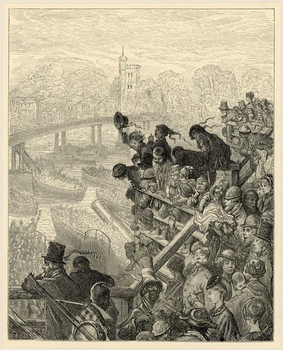 牛津和剑桥划船比赛，普特尼 作者 古斯塔夫·多尔（Gustave Dore）