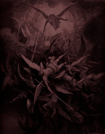 失乐园》。叛逆天使的堕落，艺术家多雷 作者 古斯塔夫·多尔（Gustave Dore）