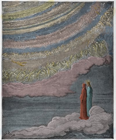 Paradiso，Canto 28：天堂的闪烁主持人，来自Dante Alighieri的“神曲”的插图，1885年 作者 古斯塔夫·多尔（Gustave Dore）