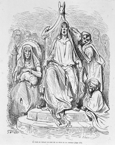 多雷的《恐惧的化身和他的家人》。 作者 古斯塔夫·多尔（Gustave Dore）