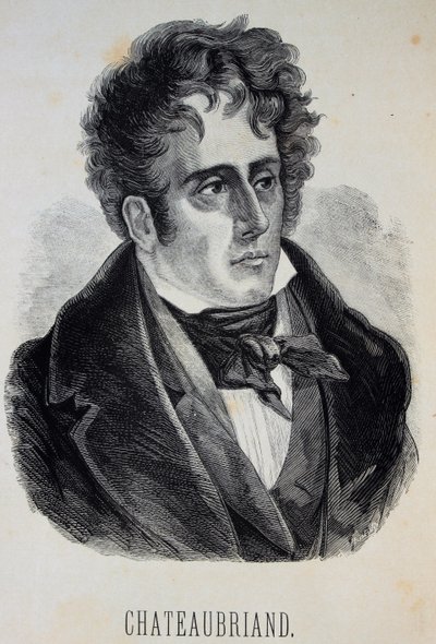 弗朗索瓦·雷内（François-René）肖像，夏特布雷安（Chateaubriand）1768-1848年的子爵，1880年。 作者 古斯塔夫·多尔（Gustave Dore）