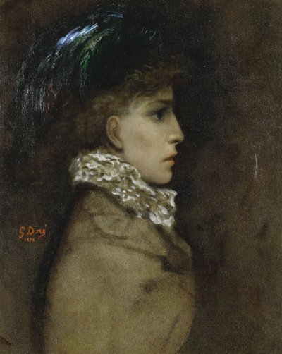 女演员莎拉·伯恩哈特（Sarah Bernhardt）1844-1923年的肖像，1870年 作者 古斯塔夫·多尔（Gustave Dore）