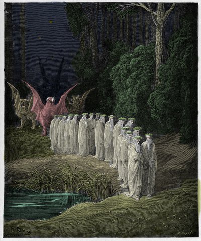 Purgatorio，Canto 29：世界末日游行中的24位长老，来自Dante Alighieri的“神曲”的插图，1885年 作者 古斯塔夫·多尔（Gustave Dore）