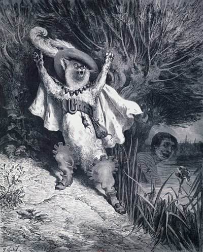 穿靴子的猫，古斯塔夫-多尔（1832-1883）为查尔斯-佩罗特（1628-1703）的童话故事创作的插图 作者 古斯塔夫·多尔（Gustave Dore）