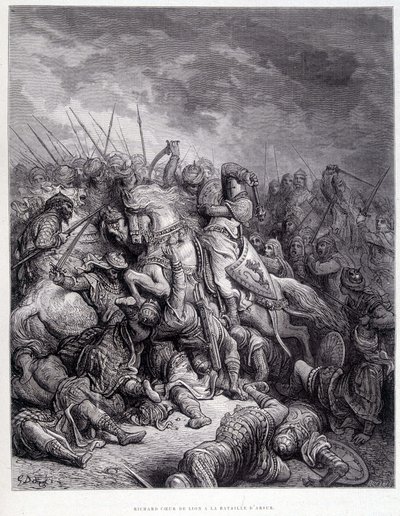 阿苏尔战役中的狮心王 - 古斯塔夫·多雷 (Gustave Doré) 雕刻 作者 古斯塔夫·多尔（Gustave Dore）