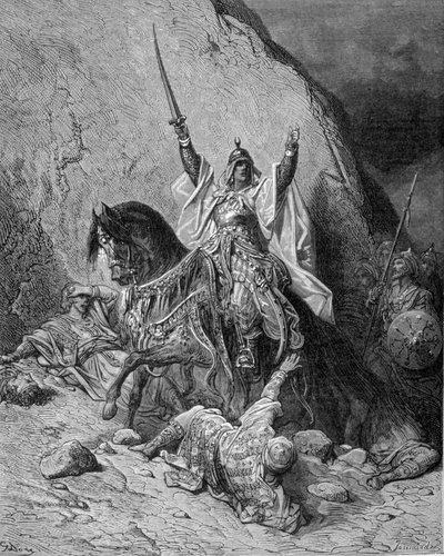 萨拉丁 (1138-1193) (Salah al-Din Yusuf al-Ayyubi (al-Ayyubi)。Gustave Doré 雕刻。19 世纪。 作者 古斯塔夫·多尔（Gustave Dore）