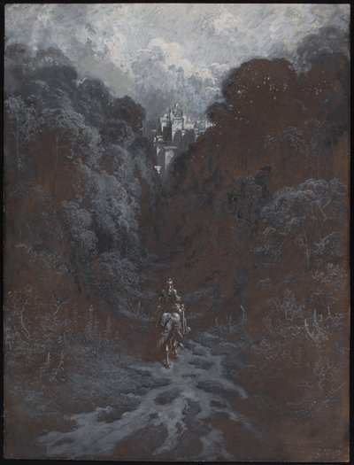 兰斯洛特爵士走近阿斯托拉特城堡 作者 古斯塔夫·多尔（Gustave Dore）