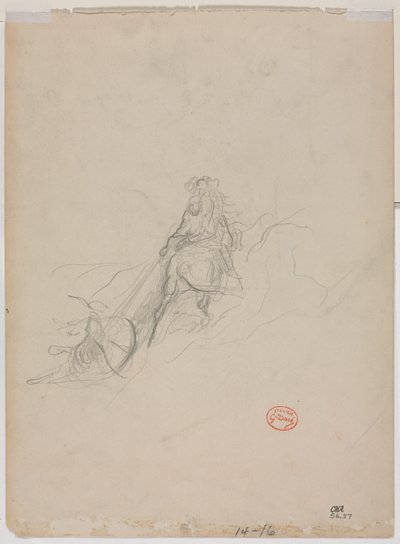 狩猎场景素描（背面） 作者 古斯塔夫·多尔（Gustave Dore）