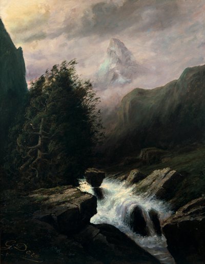 19世纪Cervin山上的风暴。 作者 古斯塔夫·多尔（Gustave Dore）