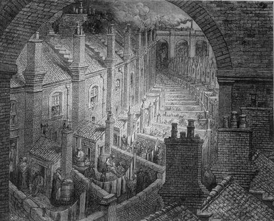 The Back Courses of London - 在“伦敦”，古斯塔夫·多尔 (Gustave Dore) 作者 Gustave Dore