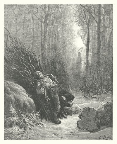 拉封丹寓言：死亡与樵夫（版画） 作者 古斯塔夫·多尔（Gustave Dore）