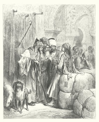 拉封丹寓言：巴肖和商人》（雕刻） 作者 古斯塔夫·多尔（Gustave Dore）