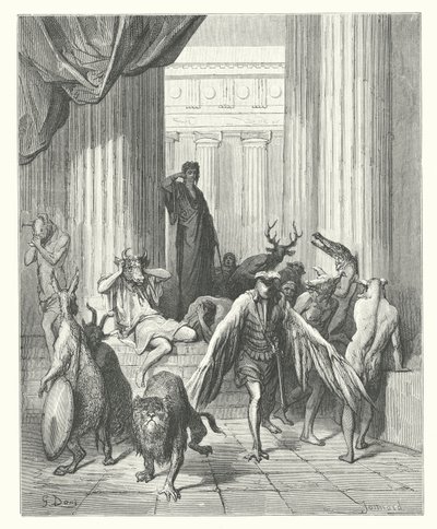 拉封丹的寓言：尤利西斯的同伴们（雕刻） 作者 古斯塔夫·多尔（Gustave Dore）