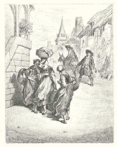 拉封丹寓言：磨坊主、他的儿子和驴子（雕刻） 作者 古斯塔夫·多尔（Gustave Dore）