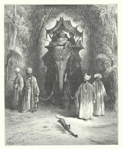 拉封丹寓言老鼠和大象》（版画） 作者 古斯塔夫·多尔（Gustave Dore）