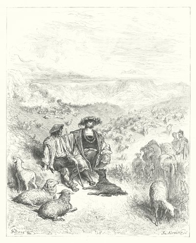 拉封丹寓言：牧羊人与国王（雕刻） 作者 古斯塔夫·多尔（Gustave Dore）