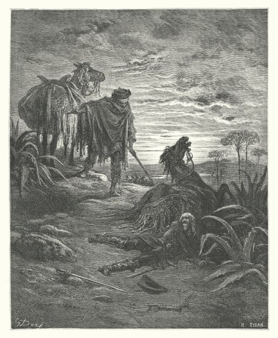 拉封丹寓言：两头骡子》（雕刻） 作者 古斯塔夫·多尔（Gustave Dore）