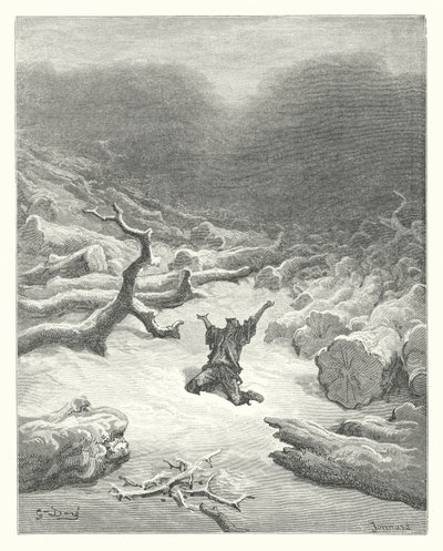 拉封丹寓言：樵夫和水星（雕刻） 作者 古斯塔夫·多尔（Gustave Dore）