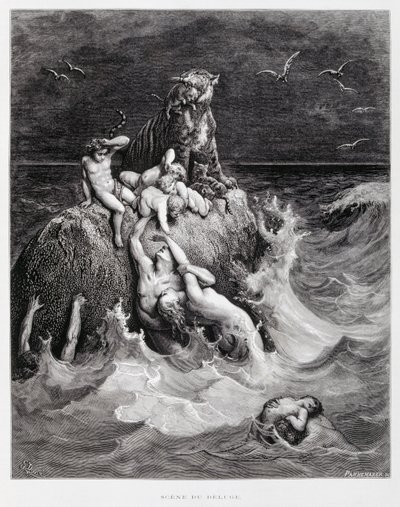 大洪水，《多尔圣经》插图 作者 古斯塔夫·多尔（Gustave Dore）