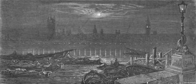 夜晚的议会大厦》，1872年。   作者 古斯塔夫·多尔（Gustave Dore）